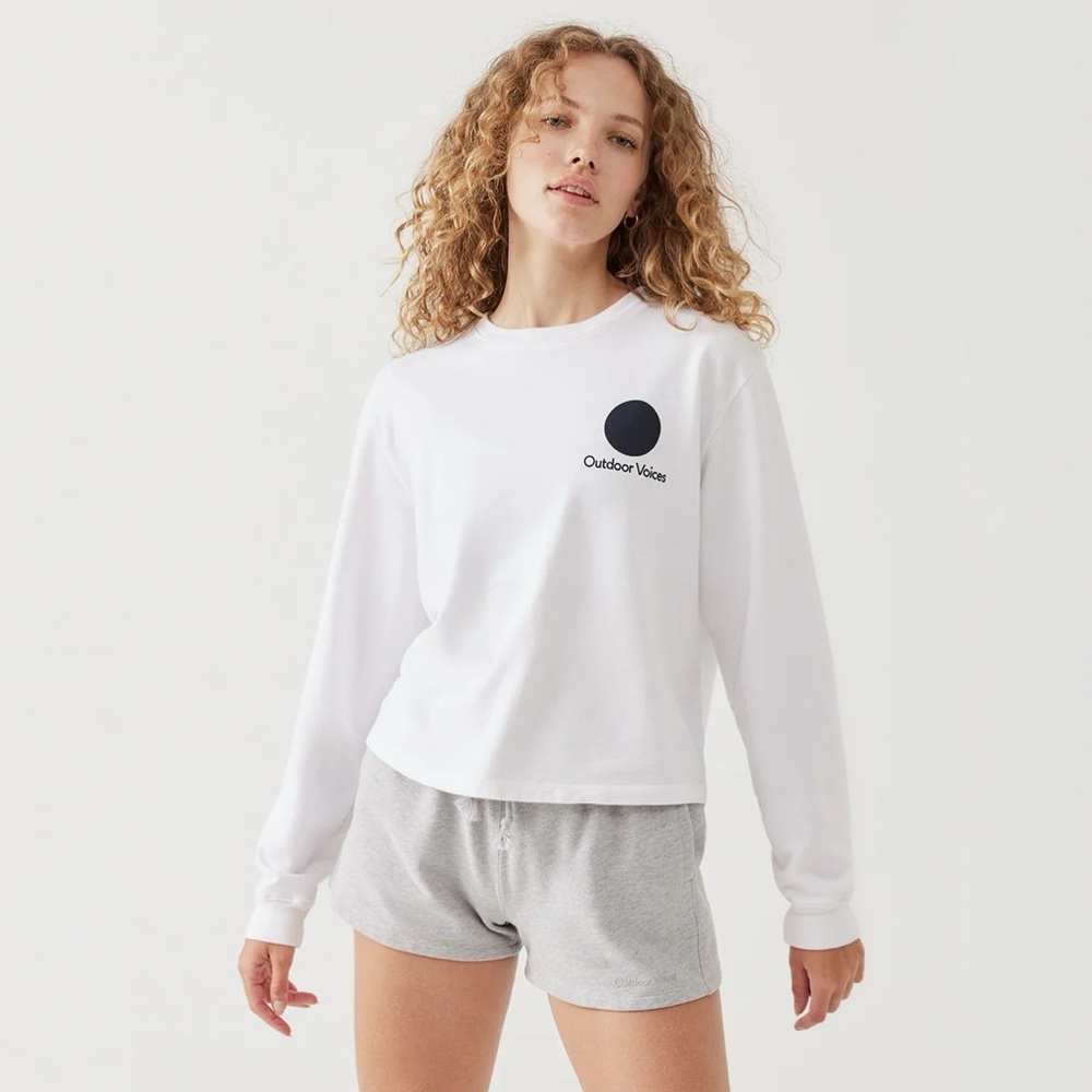 Outdoor Voices Circle Logo Cropped Crewneck